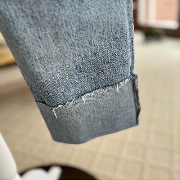 NWT Banana Republic Factory Jeans Cropped Blue Relaxed 29/8 Cuffed Stonewash - Picture 16 of 17